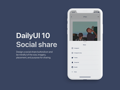 DailyUI 10 - Social share 10 dailyui mobile social share ui