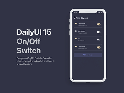 DailyUI 15 - On/Off Switch 15 dailyui mobile off on onoff ui