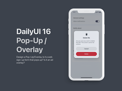 DailyUI 16 - Pop-up/Overlay 16 dailyui mobile overlay pop up ui