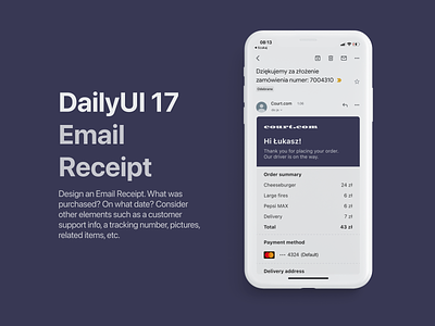DailyUI 17 - Email Receipt