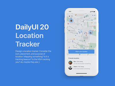 DailyUI 20 - Location Tracker 20 dailyui location tracker mobile ui