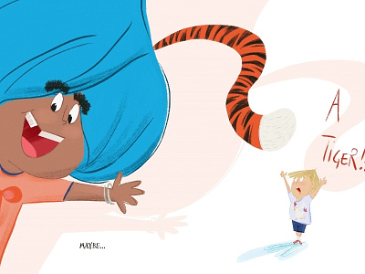 Turban PB WIP children digital gouache illustration photoshop picture book tiger turban