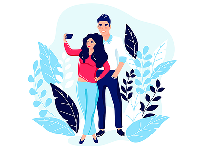Selfie couples couple flat girl guy leaves nature phone selfi young