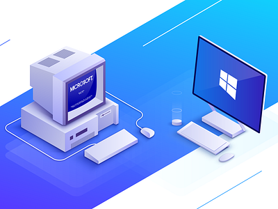 New and old computer by Sugar Digital on Dribbble
