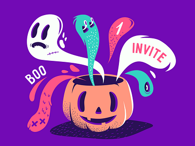 Invite boo ghost halloween invite pumpkin scary