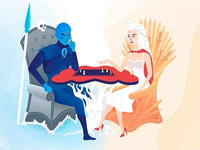 Chess Game of Thrones character fan art game of thrones got ice illustration ironthrone mother of dragons night king