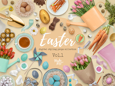 Easter Scene Creator spring easter graphics layered isolated elements photo elements movable elements scene creator
