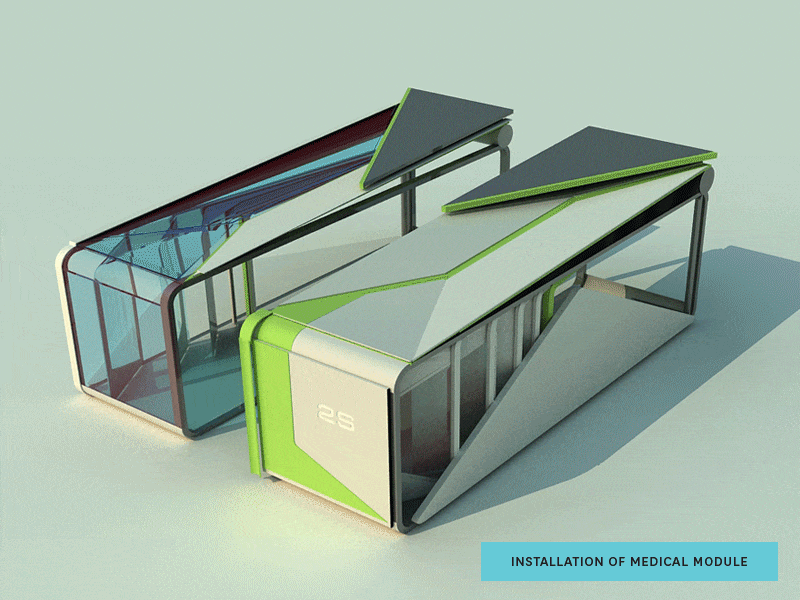 "2S" Modular System For Medical Hospital 3d 3d animation 3d art 3d model box environmentaldesign hospital industrialdesign medical medicine model module morph render space system transform transformation transformer unfold