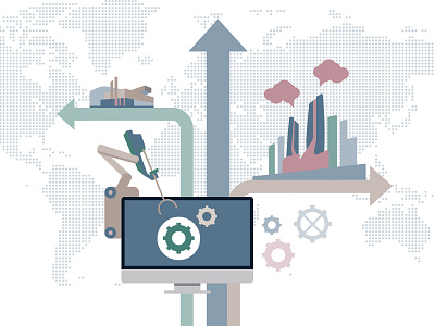 Manufacturing and Industrial Vector Illustration