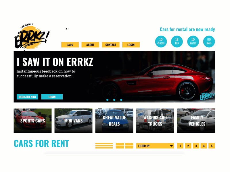 Errkz Landing Page invisionstudio landing page logo mouseover navigation typography ui ux