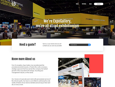 Landing Page l Expo Gallery events website ui web design