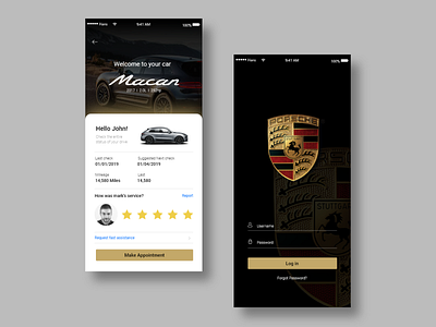 Porsche APP app app design ui ux