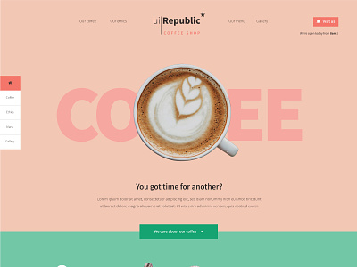 Free coffee shop website design coffee coffee shop free ui ux website