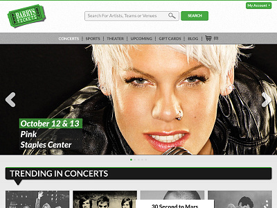 Barrys Tickets Homepage Redesign homepage redesign web design webdesign