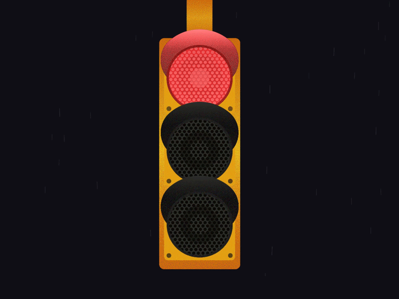 Traffic Light Animate adobe illustrator after effects animate animation dark design dribbble gif green illustration light night rain red signals traffic traffic light vector yellow