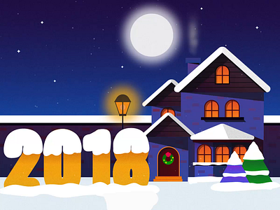 Happy New Year 2019 2019 animate animation art christmas firework fireworks happy happynewyear home house illustration moon new smoke snow vector vector animation video year