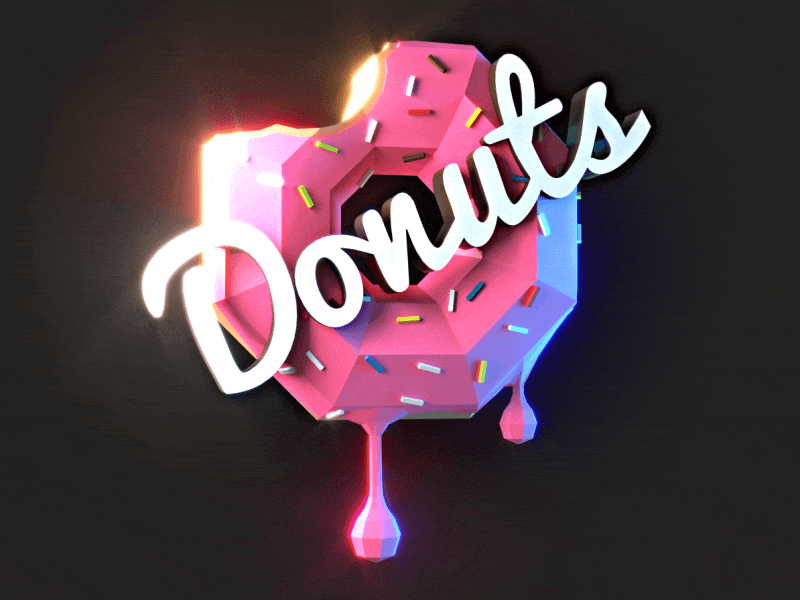 Pink Donut Rotation Animation