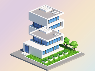 Impossible Low Poly Building 3d 3dsmax building cartoon city design illustration isometric lowpoly polygonal