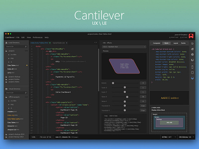 Cantilever cloud ide html css designer html5 editor ide