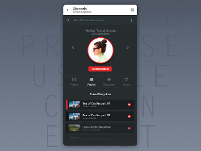 Tubebox app design concept dark ui ux youtube