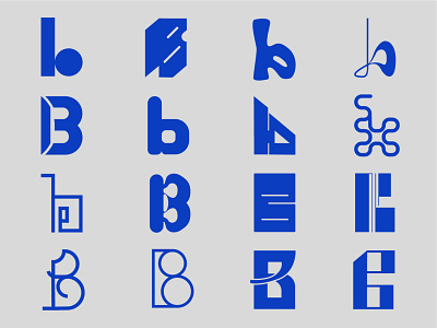16 types of B branding design icon letter b letter b logo lettermark lettermark logo logo type exploration typedesign typography vector