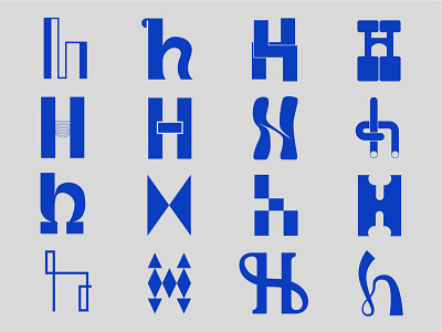 16 types of H branding design icon letterhead lettermark logo logotype type typography vector