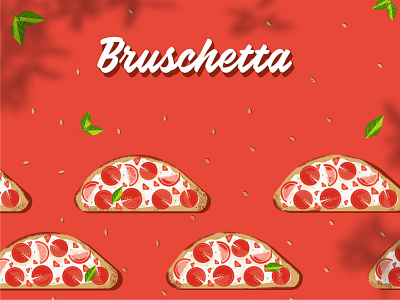 Food illustration - Bruschetta 2d basilic bread design flat food garlic illustration illustrator italian food italiano italy salt tomato vector