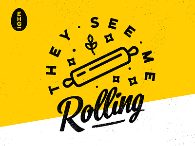 They See Me Rollin' egghaus ehg rolling pin stars wheat yellow
