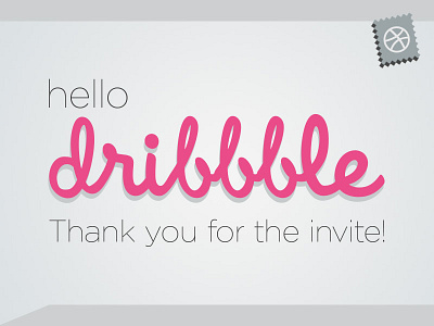 Hello Dribbble dribbble envelope first shot stamp