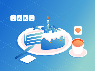 Cake cake daily illustration design gfxmob gradient icon illustration landscape