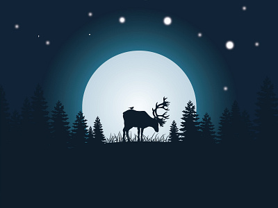 deer moonlight