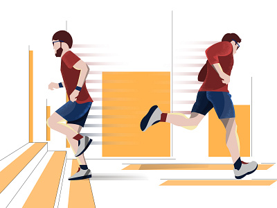 Running Man adobe design flatdesign illustration illustrator landscape man runing ui