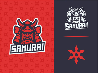 Samurai logo art branding design flat icon illustration illustrator logo minimal vector