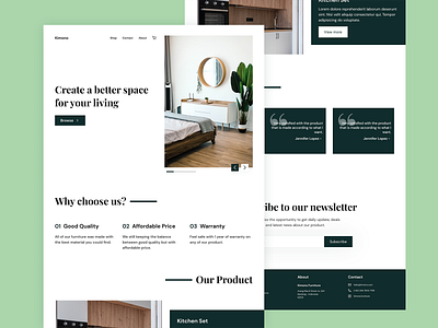 Kimono - Furniture Web Design architecture branding design furniture home interior landing page design minimal product product design ui ux web web design website website design