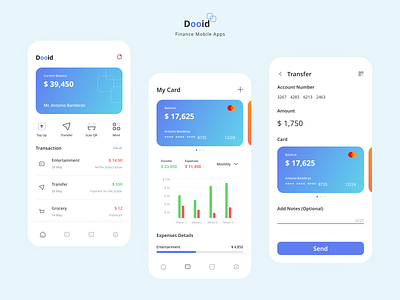 Dooid - Finance Mobile App app app design application bank banking app design finance management minimal mobile product ui ux