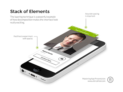 Stack of Elements app iphone layers presentation technique template tutorial