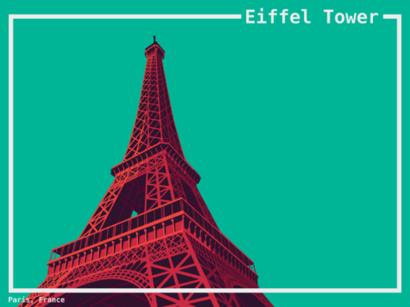 Eiffel Tower artwork artprint print illustration poster world building landmarks landmark traveling travel paris france tower eiffeltower eiffel