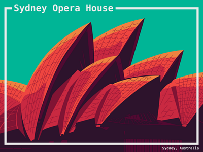 Sydney Opera House artprint artwork australia building illustration landmark landmarks opera opera house paris poster print sydney sydneyoperahouse travel traveling world