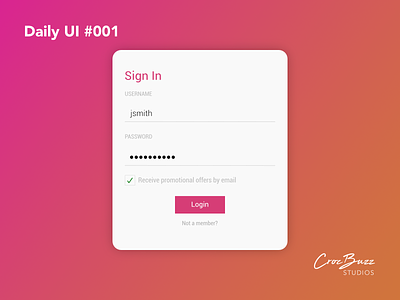 Daily UI #001 affinitydesigner dailyui form login signin ui design uiux ux design