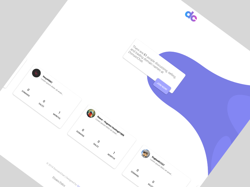 DomainChat Website landing page web development web design ux design uiux ui design