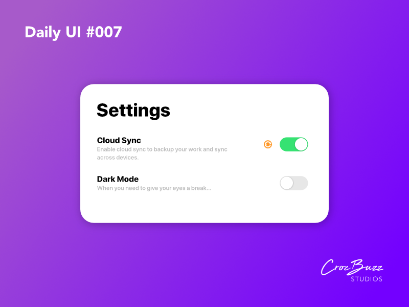 Daily UI #007 daily ui settings ui affinity designer mockup uiux ui design ux design dailyui