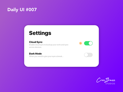 Daily UI #007 affinity designer daily ui dailyui mockup settings ui ui design uiux ux design