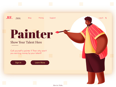 Landing Page boy branding character character design character illustration design header illustration man online typography ui vector web web design website