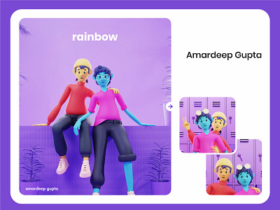 Rainbow Project 3d 3d illustration blender character character design character illustration graphic design lgbtq rainnbow