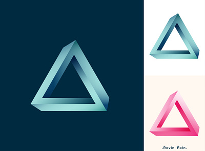 Triangle Logo blue branding design gradient icon illusion illustration logo pink triangle type vector