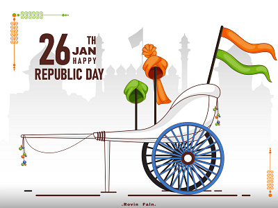 Republic Day Of INDIA 26jan art beauty colorful colors design flat flatdesign green illustration india indian orange republic day tiranga vector