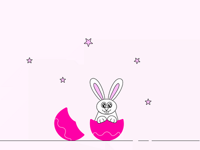 Bunny 2d design illustration vector