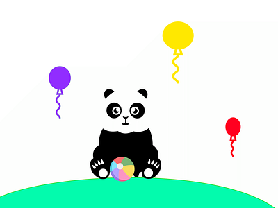 Panda 2d design illustration vector