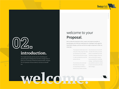 Project Proposal - Inner Page agency design heurist heurist the brand developers illustration layout layoutdesign marketing agency minimal project proposal typography ui