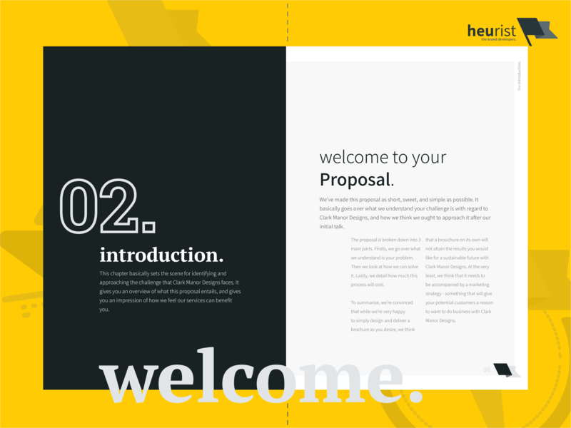 Project Proposal - Inner Page agency design heurist heurist - the brand developers illustration layout layoutdesign marketing agency minimal project proposal typography ui
